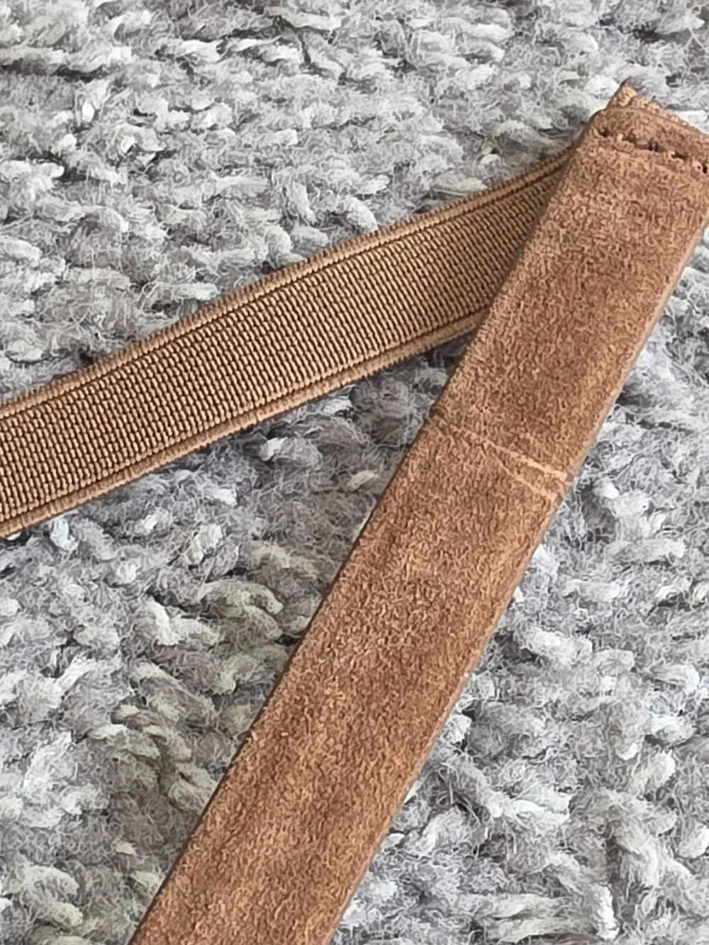 White House Black Market Brown Genuine Leather Stretch Waist Belt Size M 31-41